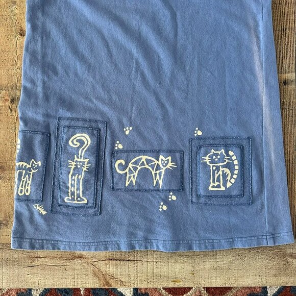 Cute Blue Cat Dress With Graphic Print By Citiknits - Size M - Picture 11 of 14